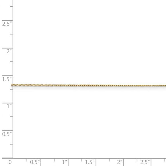 0.8mm 14k Yellow Gold Solid D/C Cable Chain Necklace, 24 Inch - Picture 5 of 9
